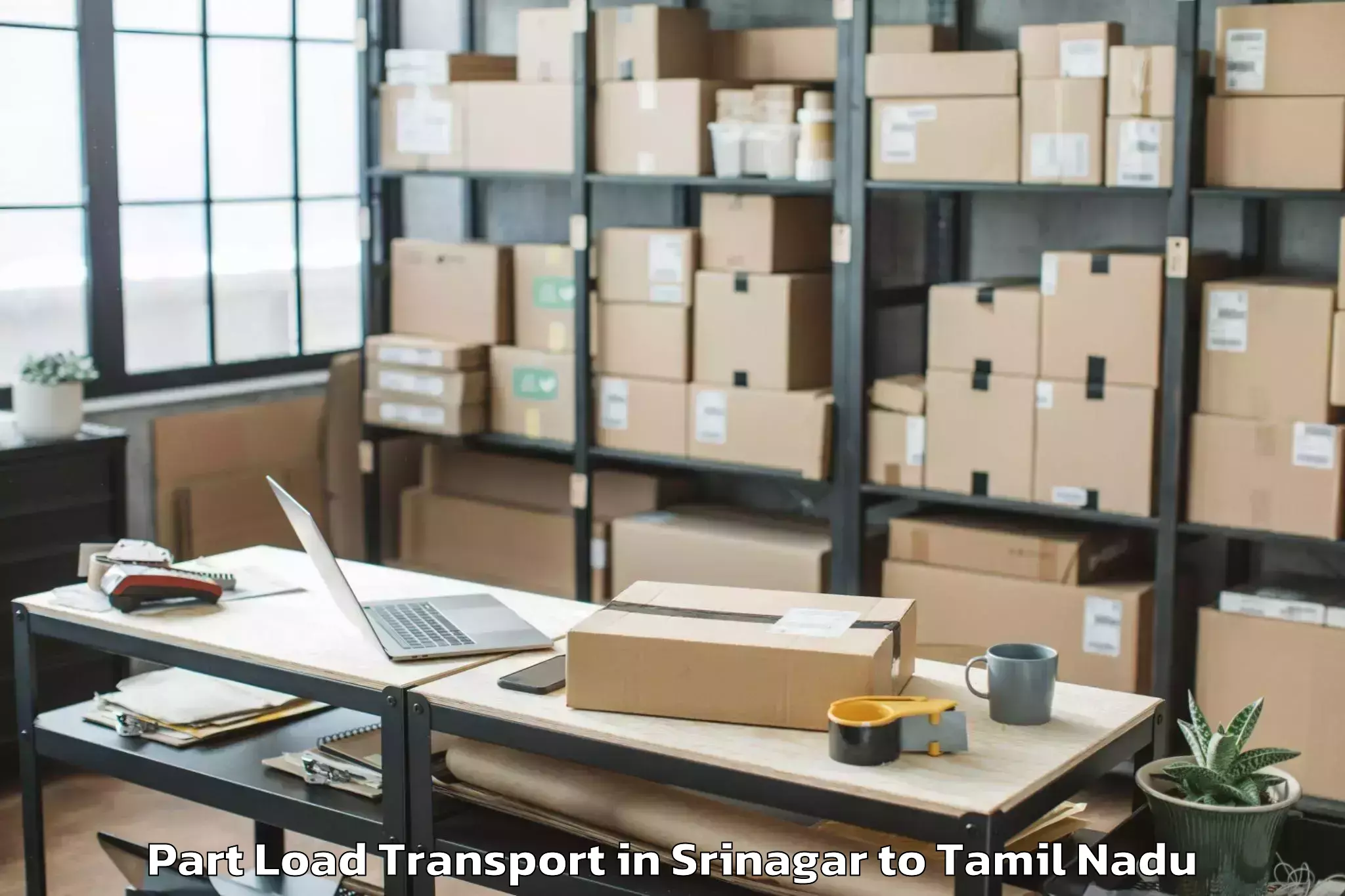 Book Srinagar to Tiruvallur Part Load Transport